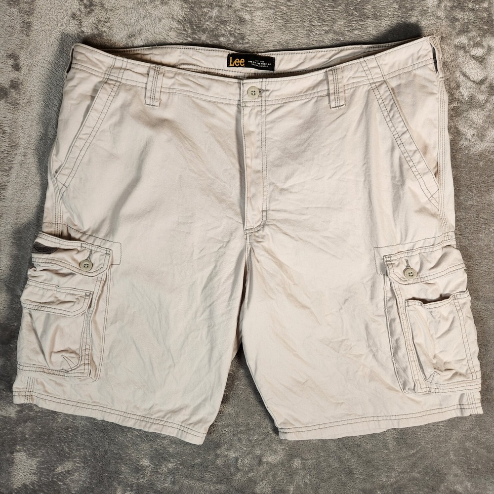 Lee Cargo Shorts Men's 42X11 Beige Dungarees Wyoming Cotton Khaki